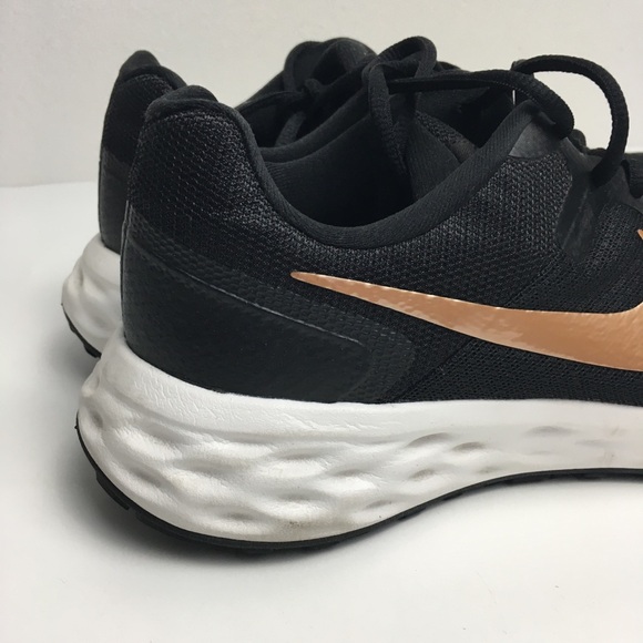 Nike Womens Revolution 6 Running Shoes Black Rose Gold 8.5 - Picture 9 of 12
